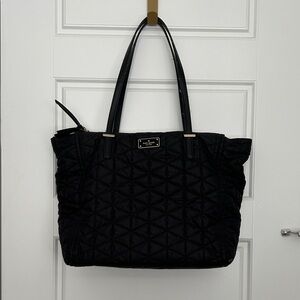 kate spade Black Quilted Tote with Dual Top Handles